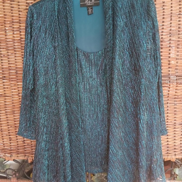 Luxurious R&M formal jacket/shell attached, Blue shiny glitter. XL - Picture 1 of 2